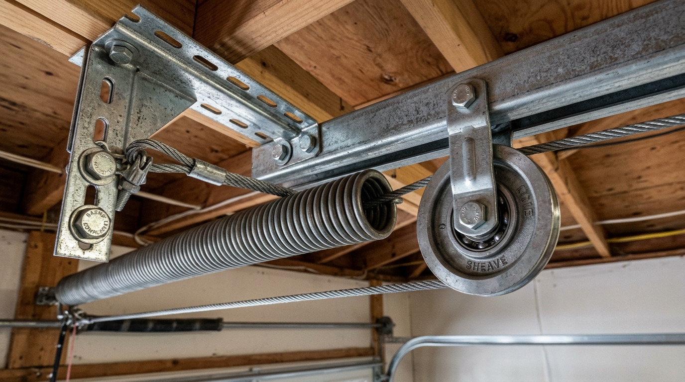 Precision mechanical service in St. Paul, MN: precision counterbalance hardware alignment and center bearing inspection